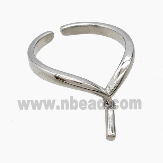 Copper Ring With Letter-I Platinum Plated
