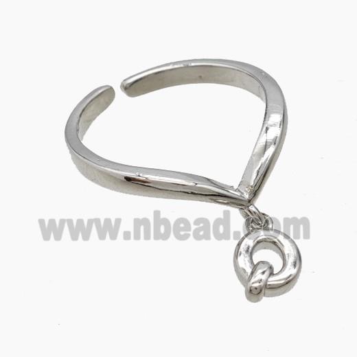 Copper Ring With Letter-Q Platinum Plated
