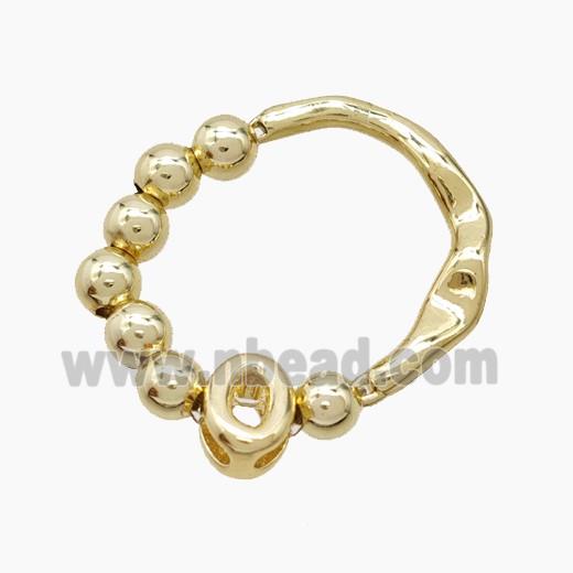 Copper Ring With Letter-O Gold Plated