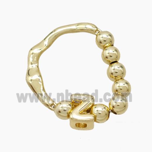 Copper Ring With Letter-Z Gold Plated