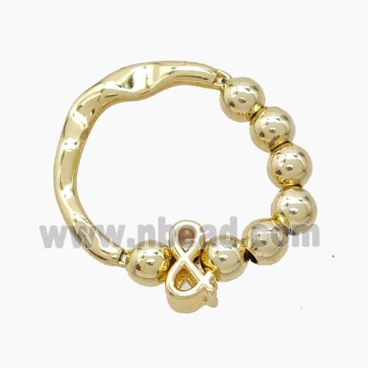 Copper Ring With AND Symbols Gold Plated