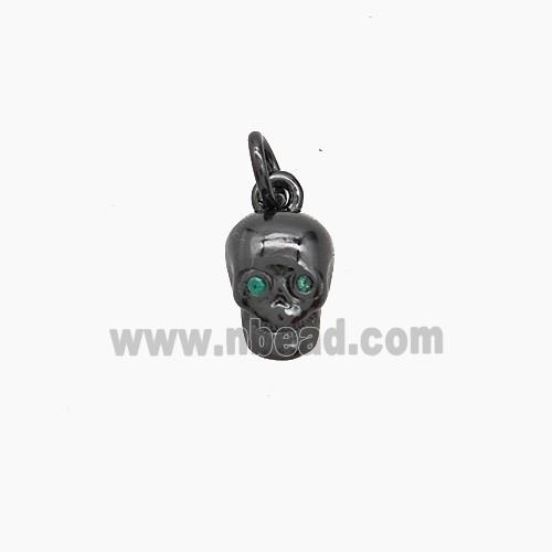 Copper Skull Pendant Pave Zirconia Black Plated