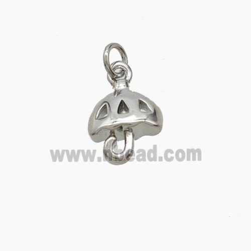 Copper Mushroom Pendant Platinum Plated