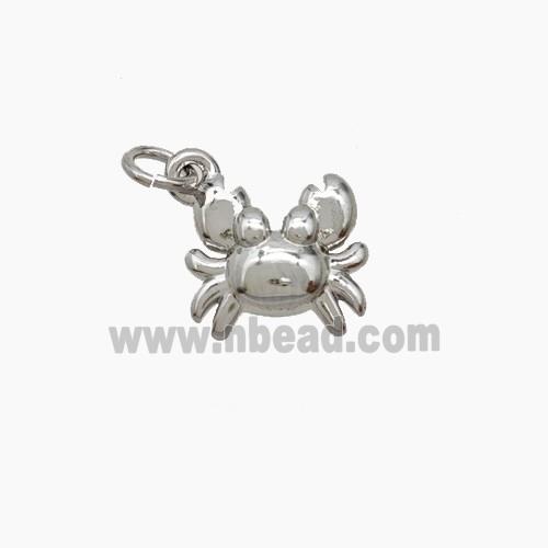 Copper Crab Pendant Platinum Plated