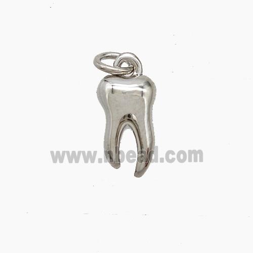 Copper Tiger-Tooth Pendant Platinum Plated