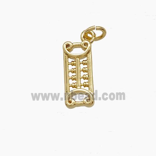 Copper Lucky Abacus Pendant Gold Plated