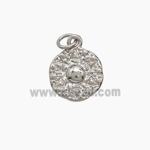 Copper Sun Pendant Platinum Plated