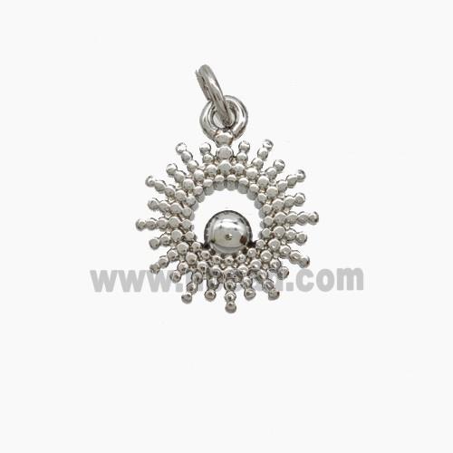 Copper Sunray Pendant Platinum Plated