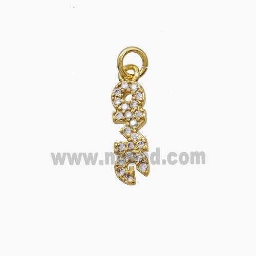 Copper OMG Pendant Pave Zirconia Gold Plated