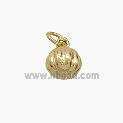 Copper 3D Pumpkin Pendant Gold Plated