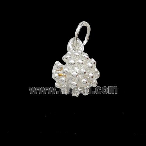 Copper Thorn Fruit Pendant Shiny Silver
