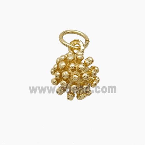 Copper Thorn Fruit Pendant Gold Plated