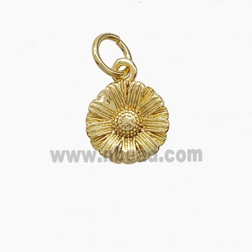 Copper Sunflower Pendant Gold Plated