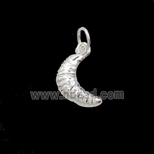 Copper Larva Charms Pendant Shiny Silver