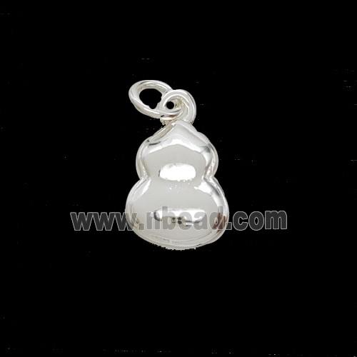 Copper Gourd Pendant Shiny Silver