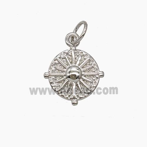 Copper Sun Pendant Platinum Plated