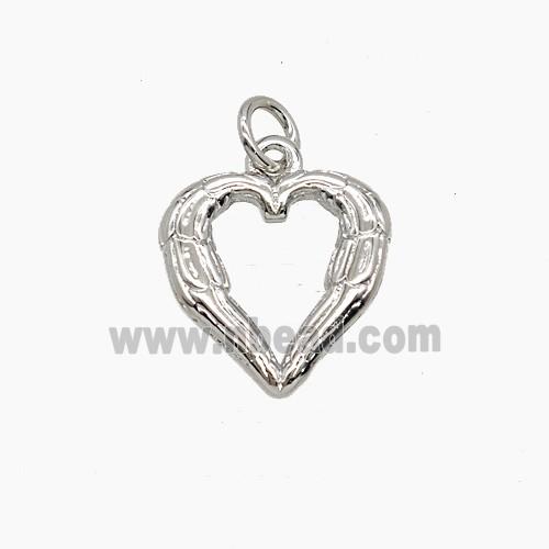 Copper Heart Pendant Platinum Plated