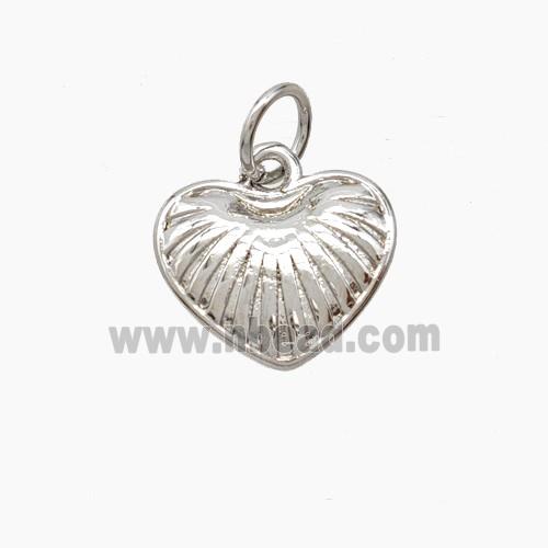 Copper Heart Pendant Platinum Plated