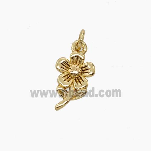 Copper Flower Pendant Gold Plated