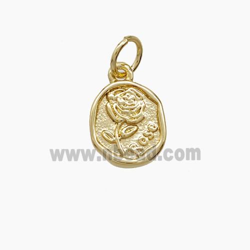 Copper Rose Flower Pendant Gold Plated