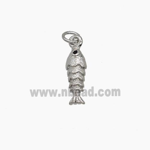 Copper Fish Pendant Platinum Plated