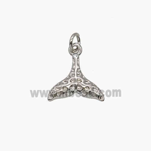 Copper Mermaid-Tail Pendant Platinum Plated