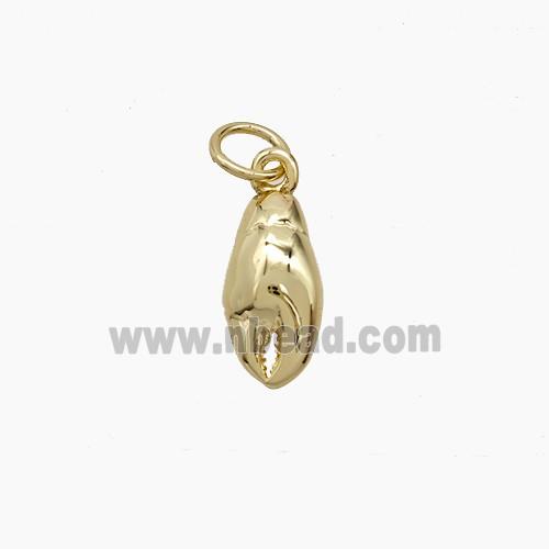 Copper Crab Claw Pendant Gold Plated