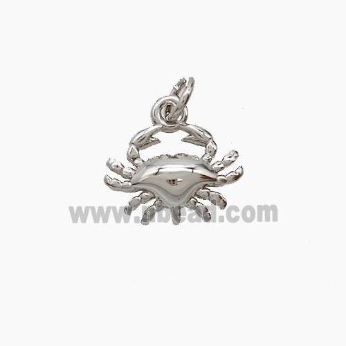 Copper Crab Pendant Platinum Plated