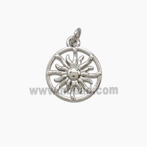 Copper Sun Pendant Platinum Plated