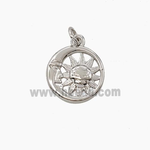 Copper Moon Sun Pendant Platinum Plated