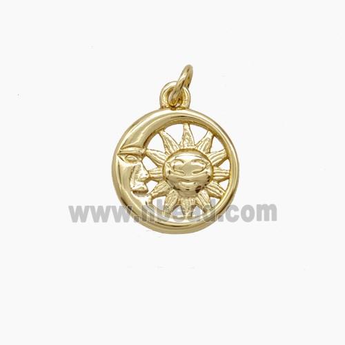 Copper Moon Sun Pendant Gold Plated