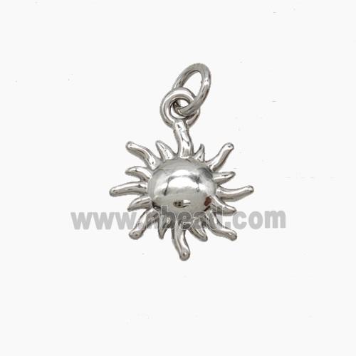 Copper Sun Pendant Platinum Plated