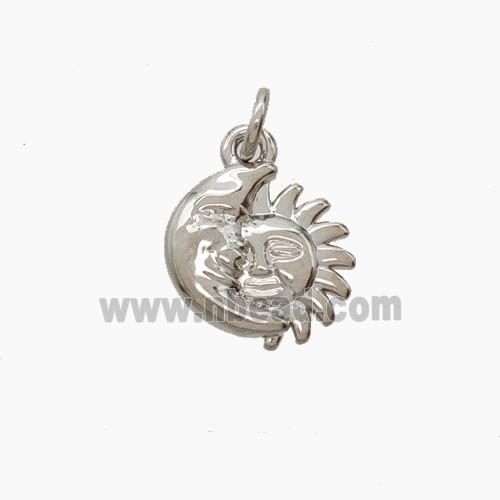 Copper Moon Sun Pendant Platinum Plated
