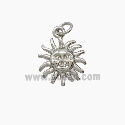 Copper Sun Pendant Platinum Plated