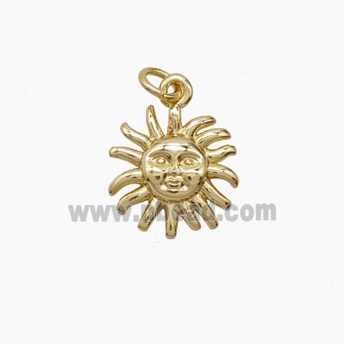 Copper Moon Sun Pendant Gold Plated