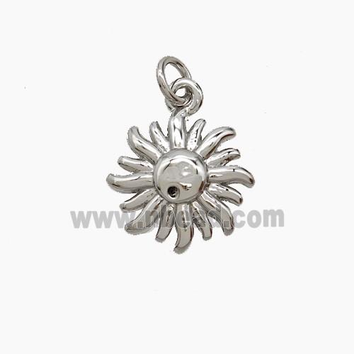 Copper Sun Pendant Platinum Plated