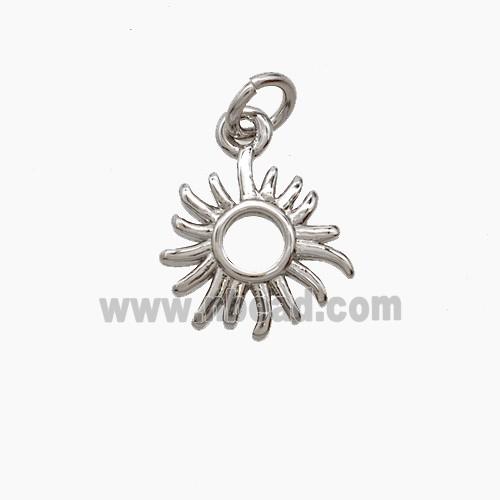 Copper Sun Pendant Platinum Plated