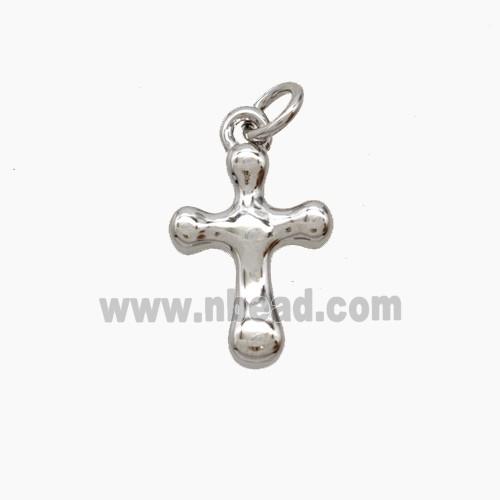 Copper Cross Pendant Platinum Plated
