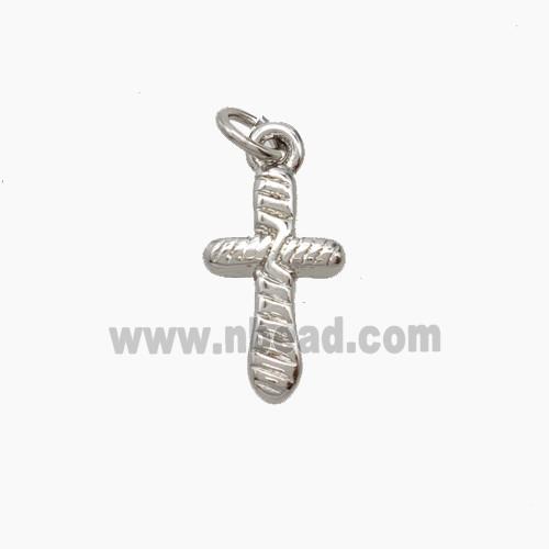 Copper Cross Pendant Platinum Plated