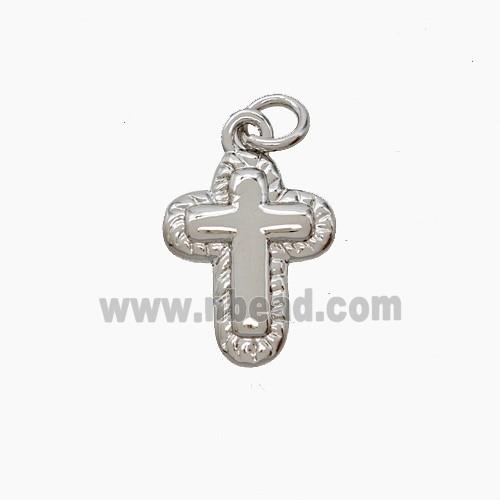 Copper Cross Pendant Platinum Plated