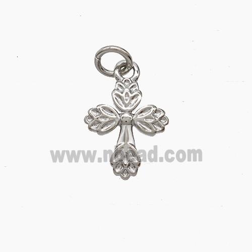 Copper Cross Pendant Platinum Plated