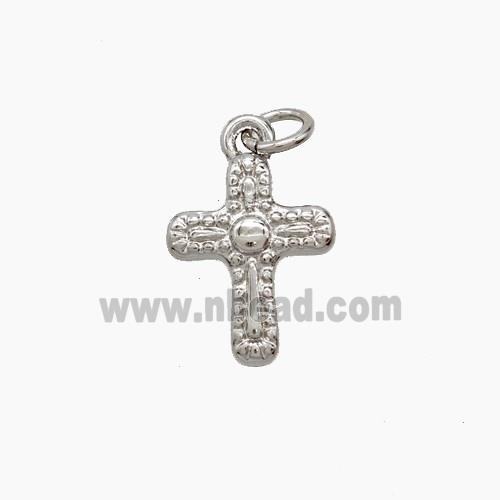 Copper Cross Pendant Platinum Plated