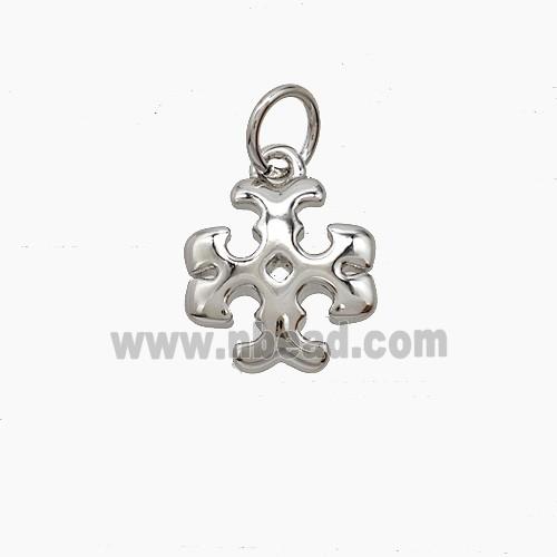Copper Cross Pendant Platinum Plated