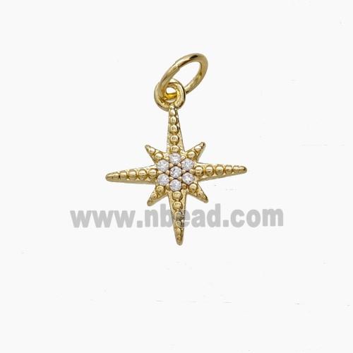 Copper Star Pendant Pave Zirconia Gold Plated