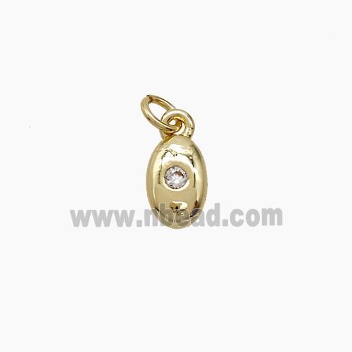Copper Eye Pendant Pave Zirconia Gold Plated