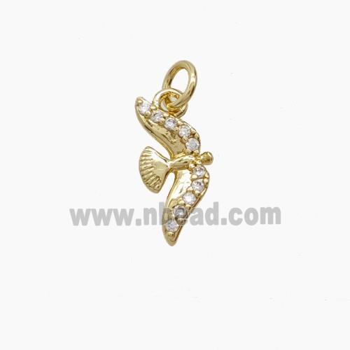 Copper Eagle Birds Pendant Pave Zirconia Hawk Gold Plated