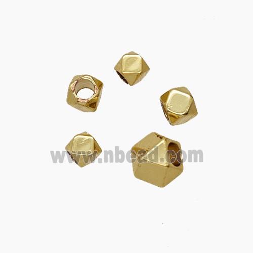 Copper Polyhedron Beads Faceted Gold Plated