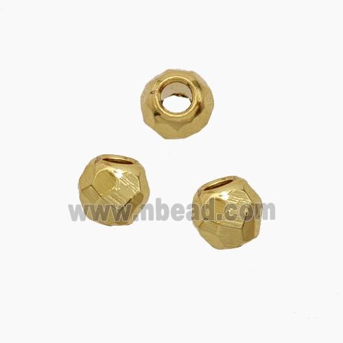 Copper Round Spacer Beads Faceted Gold Plated