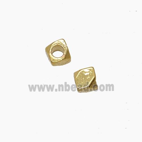 Copper Polyhedron Beads Faceted Gold Plated