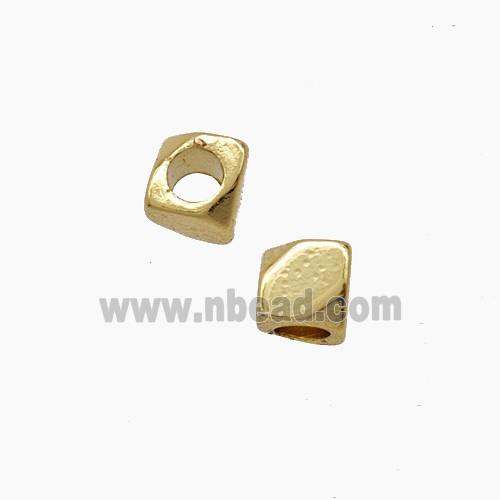 Copper Polyhedron Beads Faceted Gold Plated